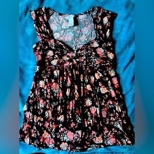 Black and floral tang top/shirt. From kohls.